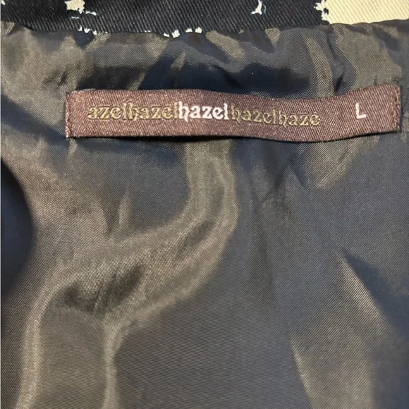 Hazel Anthropologie Abstract Black & Cream Coat Size L - Picture 3 of 4